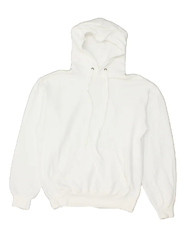 VINTAGE Womens Oversized Hoodie Jumper UK 10 Small White Cotton Hoodie with High-Low Hem Asymmetrical Trendy VINTAGE Womens Oversized Hoodie Jumper UK 10 Small White Cotton Hoodie with High-Low Hem Asymmetrical Trendy