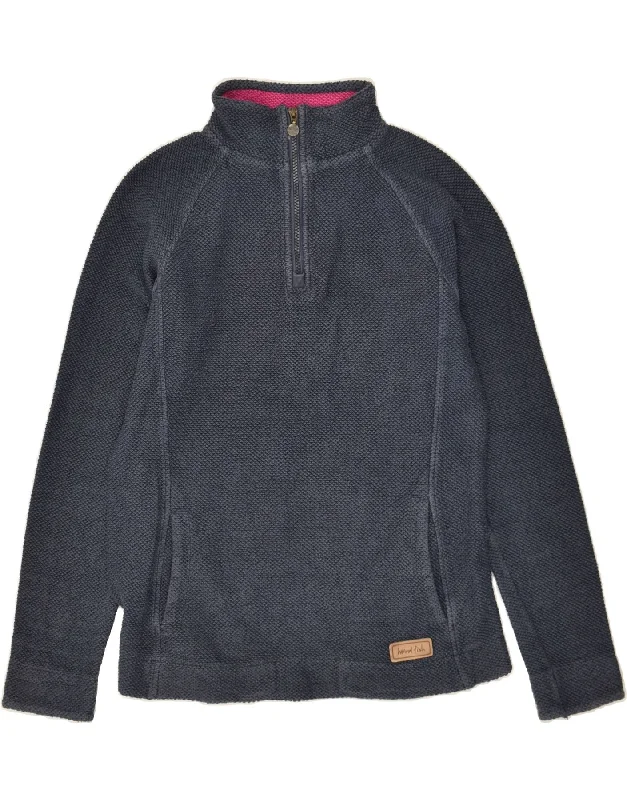 WEIRD FISH Womens Zip Neck Sweatshirt Jumper UK 12 Medium Navy Blue Cotton Hoodie with Raglan Sleeves Sporty Comfortable WEIRD FISH Womens Zip Neck Sweatshirt Jumper UK 12 Medium Navy Blue Cotton Hoodie with Raglan Sleeves Sporty Comfortable