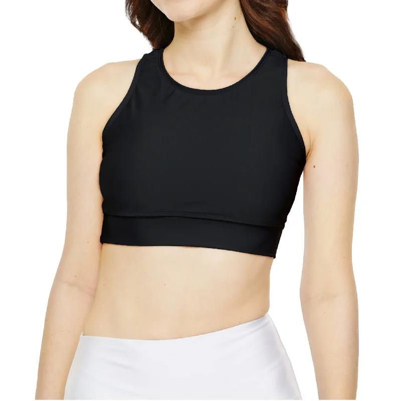 Black Fully Lined, Padded Sports Bra Wireless Lace Bra