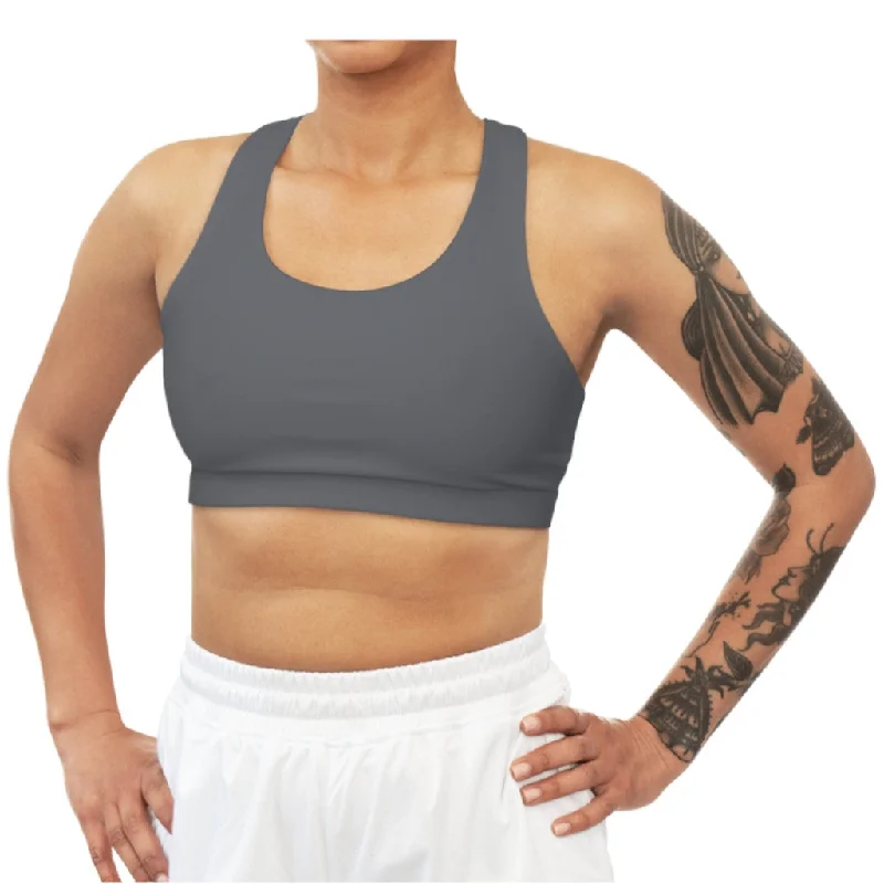 Dark Gray Seamless Sports Bra Soft Cup Bralette