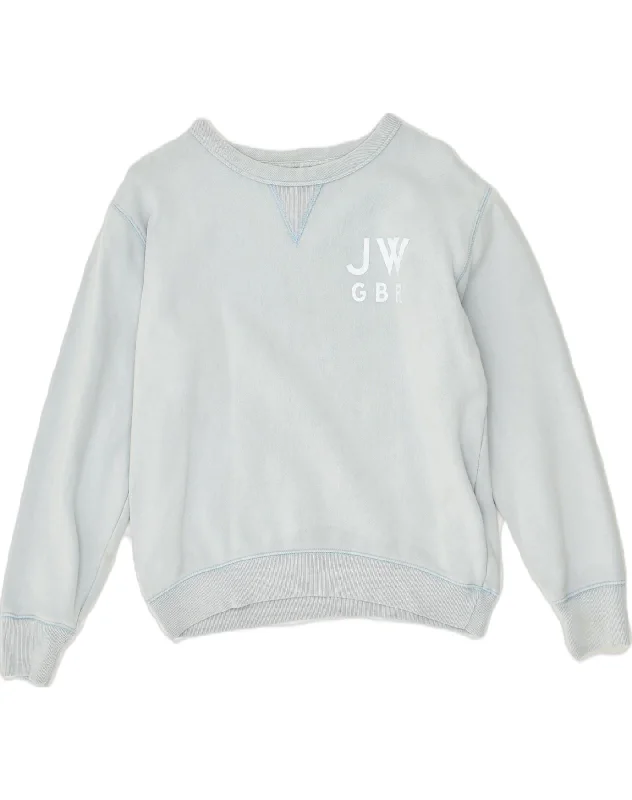 JACK WILLS Womens Sweatshirt Jumper UK 8 Small  Blue Cotton Hoodie with Color Block Contrast Stylish