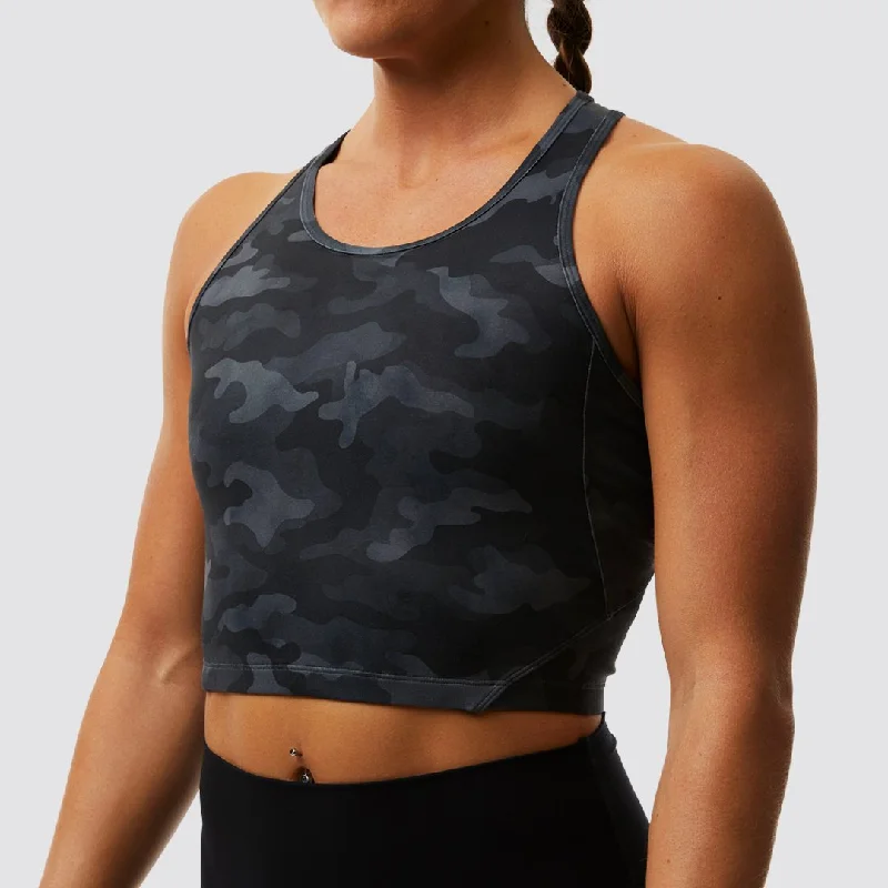 Meshed Up Cropped Sports Bra (Ash) Active Support Bra