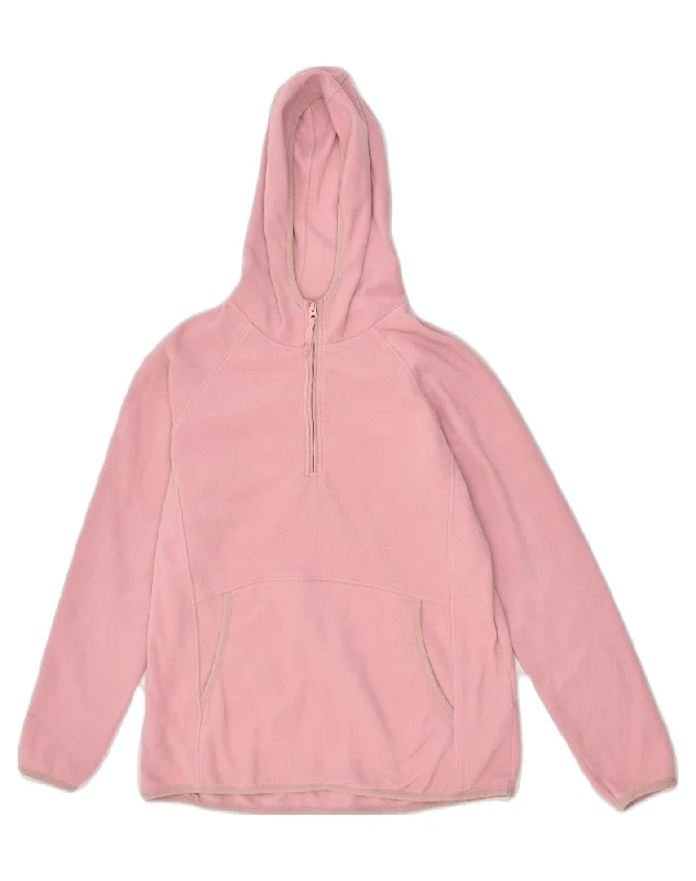 MOUNTAIN WAREHOUSE Womens Hooded Fleece Jumper UK 12 Medium Pink Polyester Hoodie with Cuffed Sleeves Snug Secure