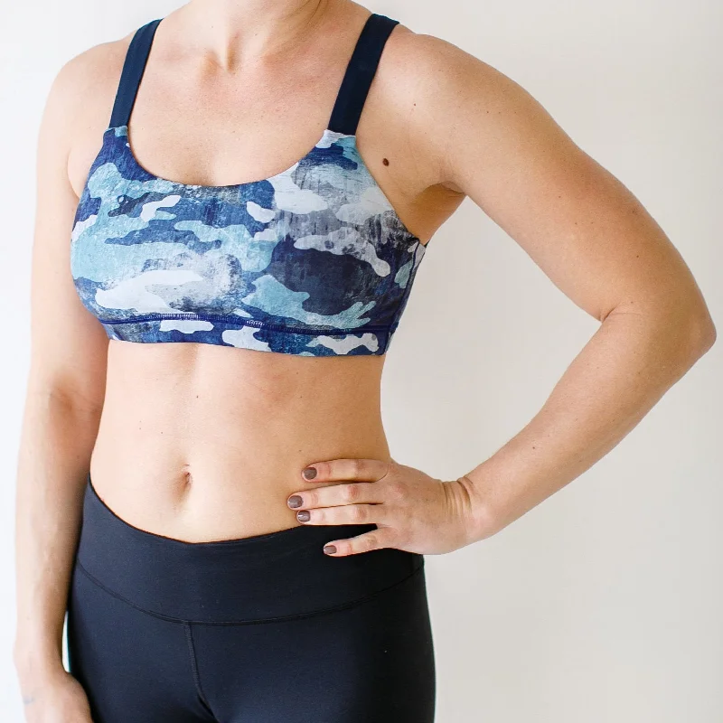 Moxie Sports Bra (Indigo Camouflage) Cozy Sleep Bra