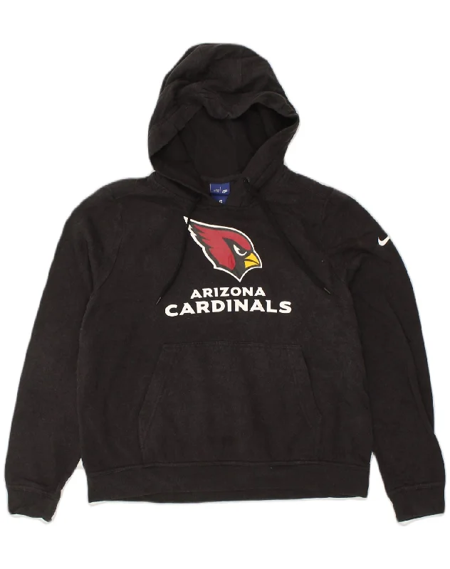 NIKE Womens Arizona Cardinals Graphic Hoodie Jumper UK 14 Medium Black Hoodie with Velcro Closure Adjustable Secure