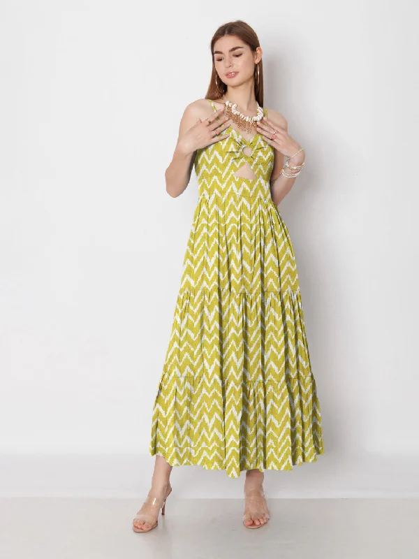 Olive Green Geometric Printed Fit & Flare Maxi Dress Stylish Off-Shoulder Maxi Dress Olive Green Geometric Printed Fit & Flare Maxi Dress Stylish Off-Shoulder Maxi Dress