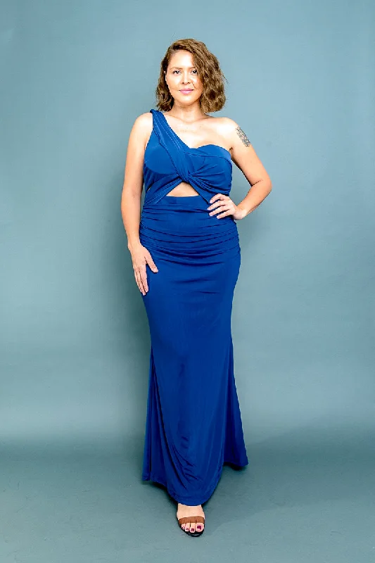 Plus Size 'Regal Moment' One Shoulder Mesh Maxi Dress in Navy (5XT9015FN) Y Cozy Knit Maxi Dress Plus Size 'Regal Moment' One Shoulder Mesh Maxi Dress in Navy (5XT9015FN) Y Cozy Knit Maxi Dress
