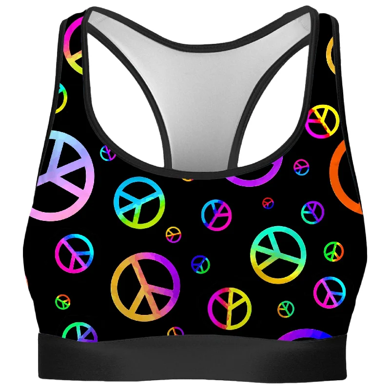 Signs of Peace Rave Bra High Support Bra