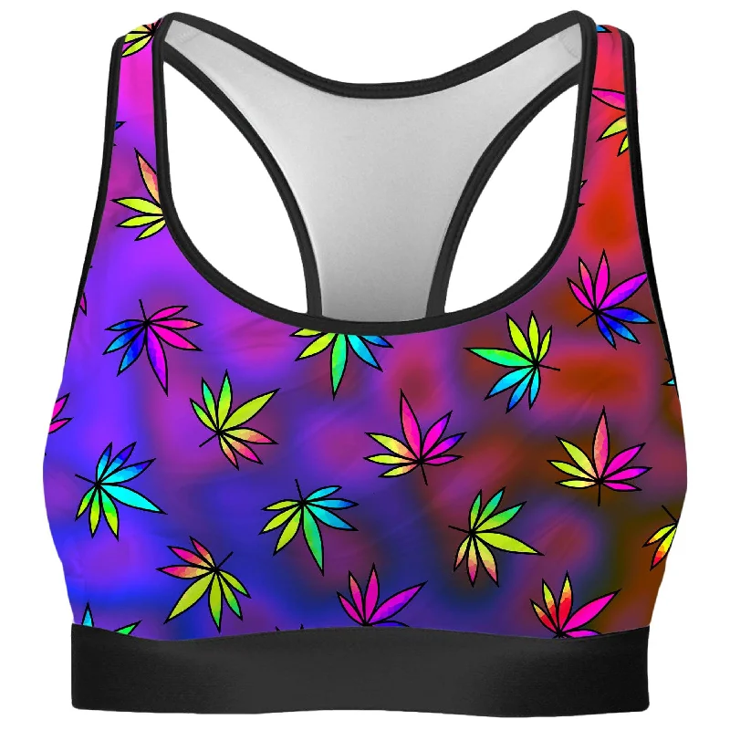 Weed Toss Rave Bra Comfortable Active Bra