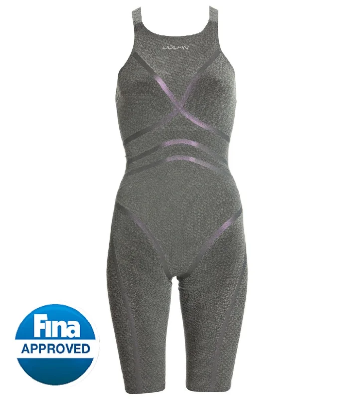 Dolfin Women's Lightstrike Bonded Closed Back, Regular Torso, Flex Leg, Tech Suit Swimsuit Silver Vintage Swimwear Look Dolfin Women's Lightstrike Bonded Closed Back, Regular Torso, Flex Leg, Tech Suit Swimsuit Silver Vintage Swimwear Look
