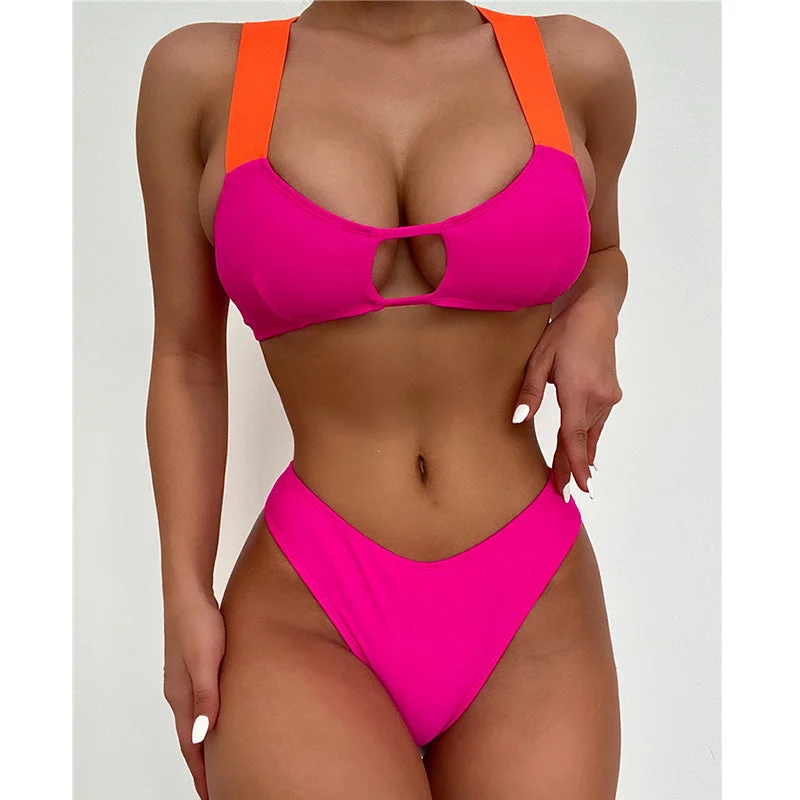 Dropship Wholesale Swimsuit High Waist Bandage Backless Women Custom Logo Print New Bikini Swimwear Bold Color Swimsuit Dropship Wholesale Swimsuit High Waist Bandage Backless Women Custom Logo Print New Bikini Swimwear Bold Color Swimsuit