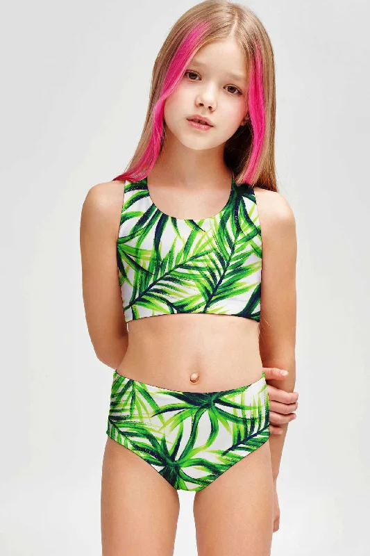 Island Life Claire Green Two-Piece Swimsuit Sporty Swim Set - Girls Sporty Swimwear Bottoms Island Life Claire Green Two-Piece Swimsuit Sporty Swim Set - Girls Sporty Swimwear Bottoms