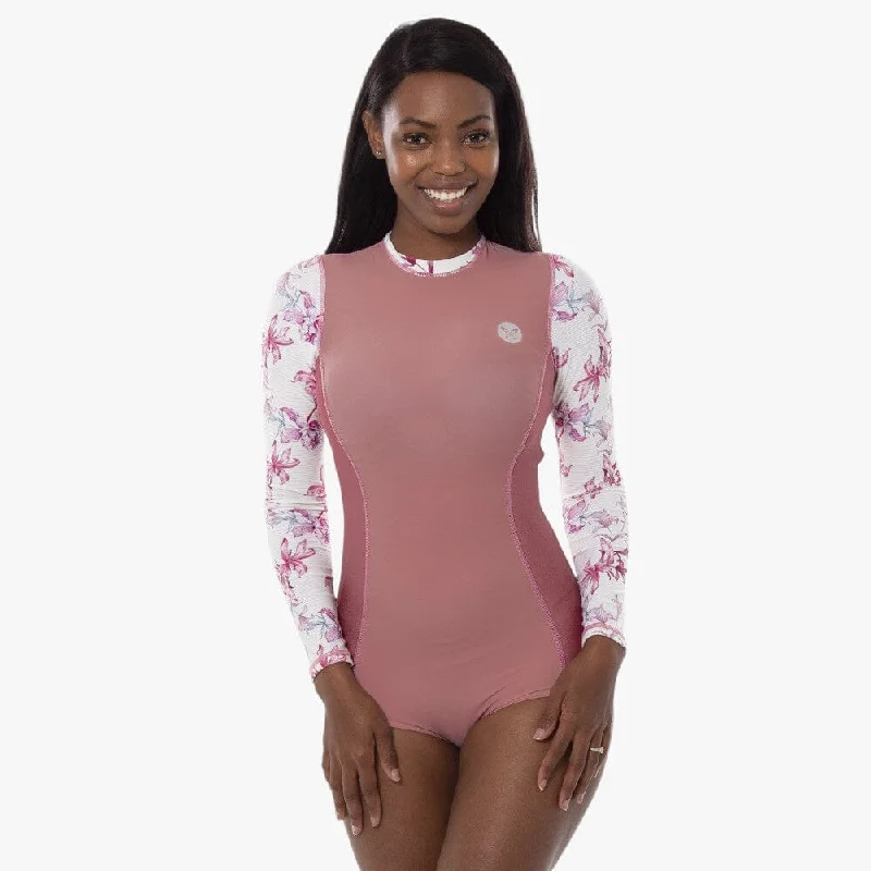 Lizzy Womens Mariposa Long Sleeve Swimsuit Dusty Rose Chic Swimsuit Cover-Up