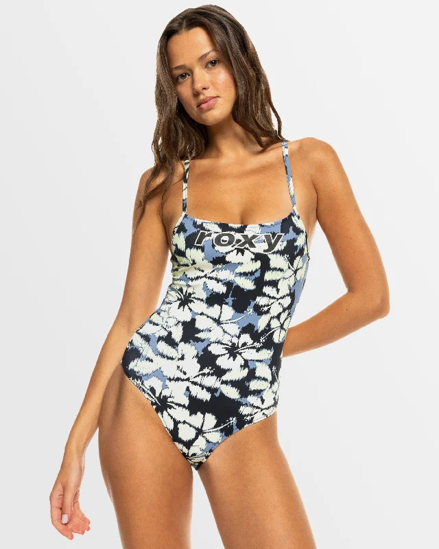 Womens Roxy Active Basic   One Piece Swimsuit Sexy Cutout Swimsuit