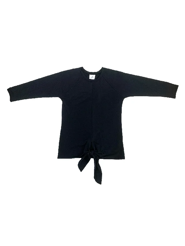 Black Front Tie Swim Top Chic Beach Cover-Up