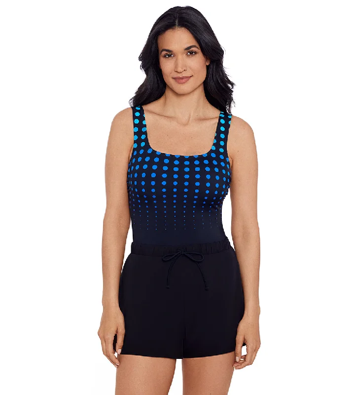 Shape Solver SPORT Women's Going in Circles Scoop Neck Swim Romper Trendy Swimwear Set Shape Solver SPORT Women's Going in Circles Scoop Neck Swim Romper Trendy Swimwear Set
