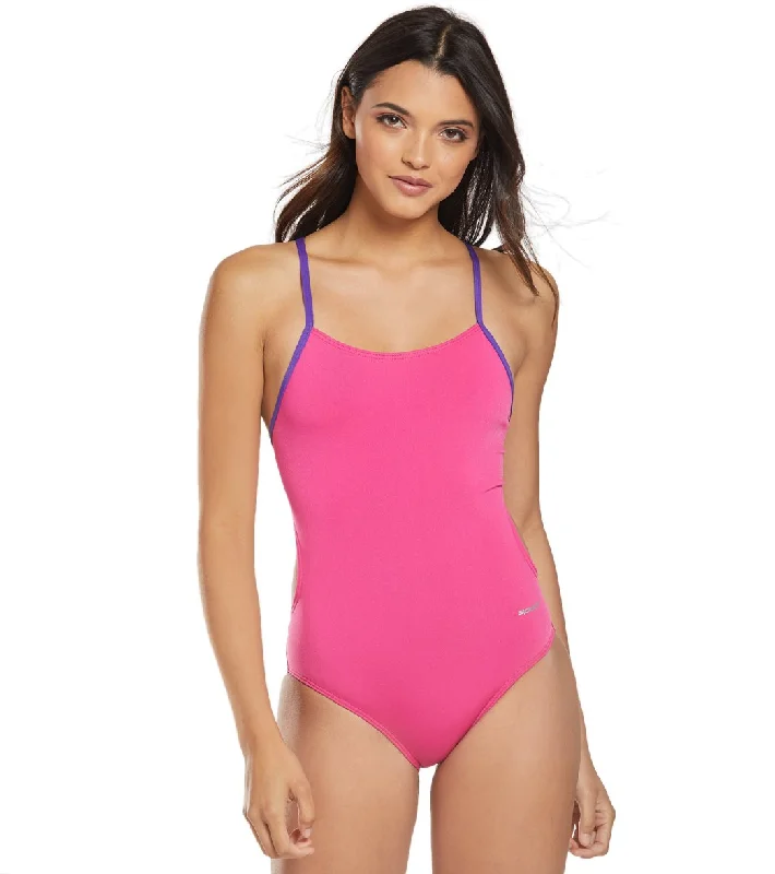 Sporti HydroLast Tie Back One Piece Swimsuit (24-40) Hot Pink / Purple Classic Sporty Swimsuit Sporti HydroLast Tie Back One Piece Swimsuit (24-40) Hot Pink / Purple Classic Sporty Swimsuit