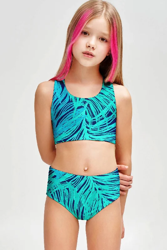 Tropical Dream Claire Blue Two-Piece Swimsuit Sporty Swim Set - Girls Playful Pattern Swimsuit Tropical Dream Claire Blue Two-Piece Swimsuit Sporty Swim Set - Girls Playful Pattern Swimsuit