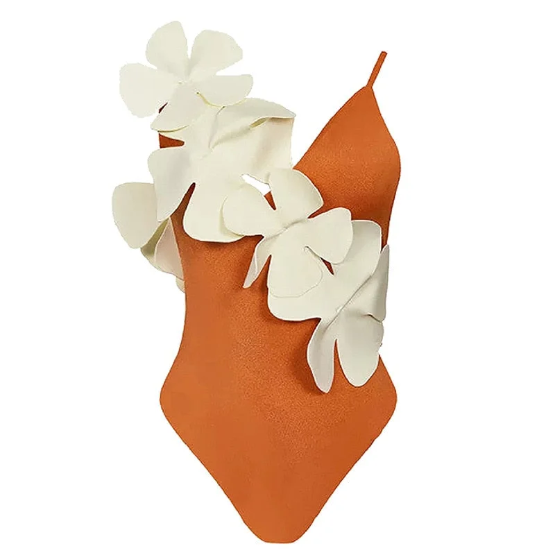 2023 New One Piece Swimsuit Female Sexy Floral Lace Up Swimwear Women Solid Bathing Suit Summer Beachwear Ruffle Swimming Suit Comfortable Swim Dress