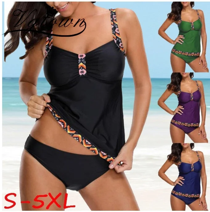 Plus Size 5XL Swimsuits Swimwear Sexy Trikini Two Pieces Bikini Set Chic Beach Cover-Up