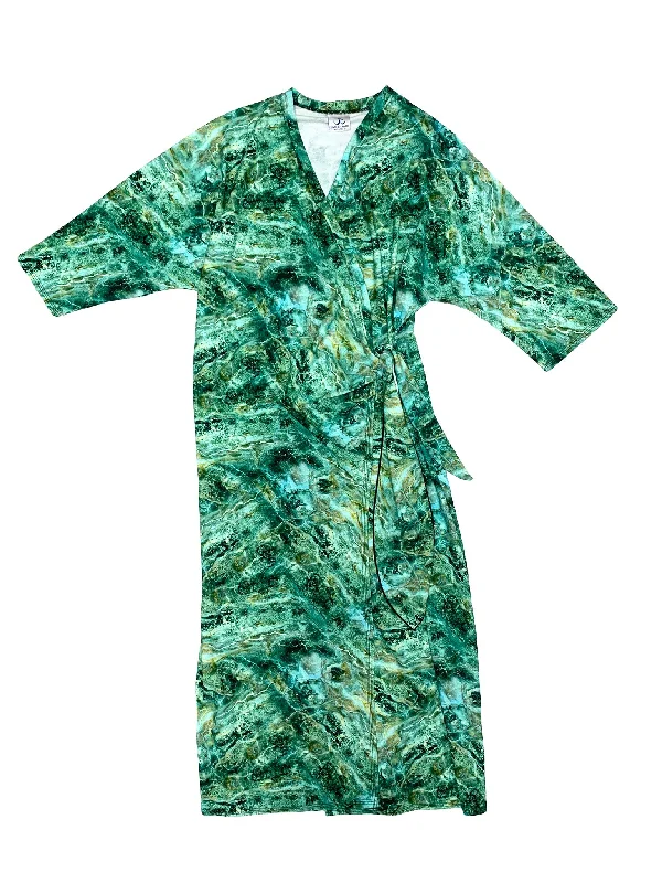 Green Marble Knot Maxi Swim Dress Beach Ready Swimsuit