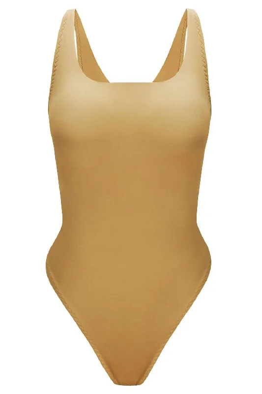 Symmetria Golden Beige swimsuit Swim Skirt Set