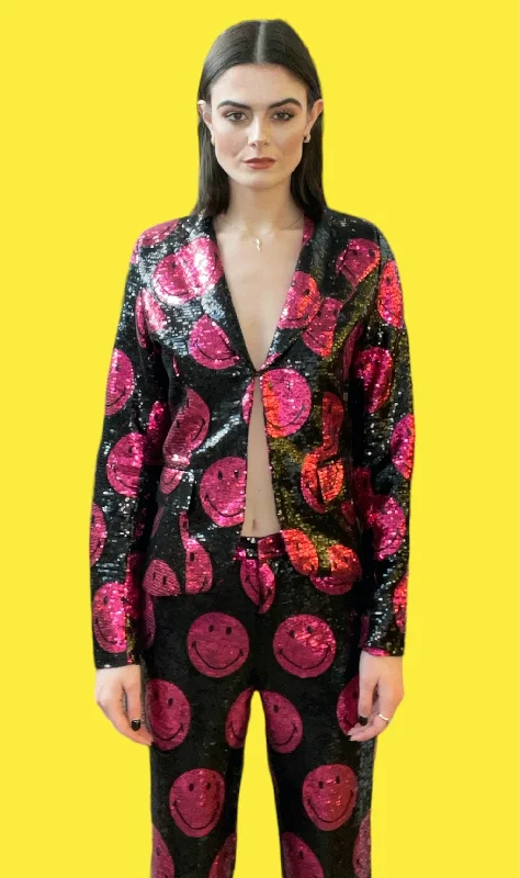 Any Old Iron x Smiley Pink Blazer Jacket Tailored Jacket Straight Jacket A-Line Jacket Any Old Iron x Smiley Pink Blazer Jacket Tailored Jacket Straight Jacket A-Line Jacket