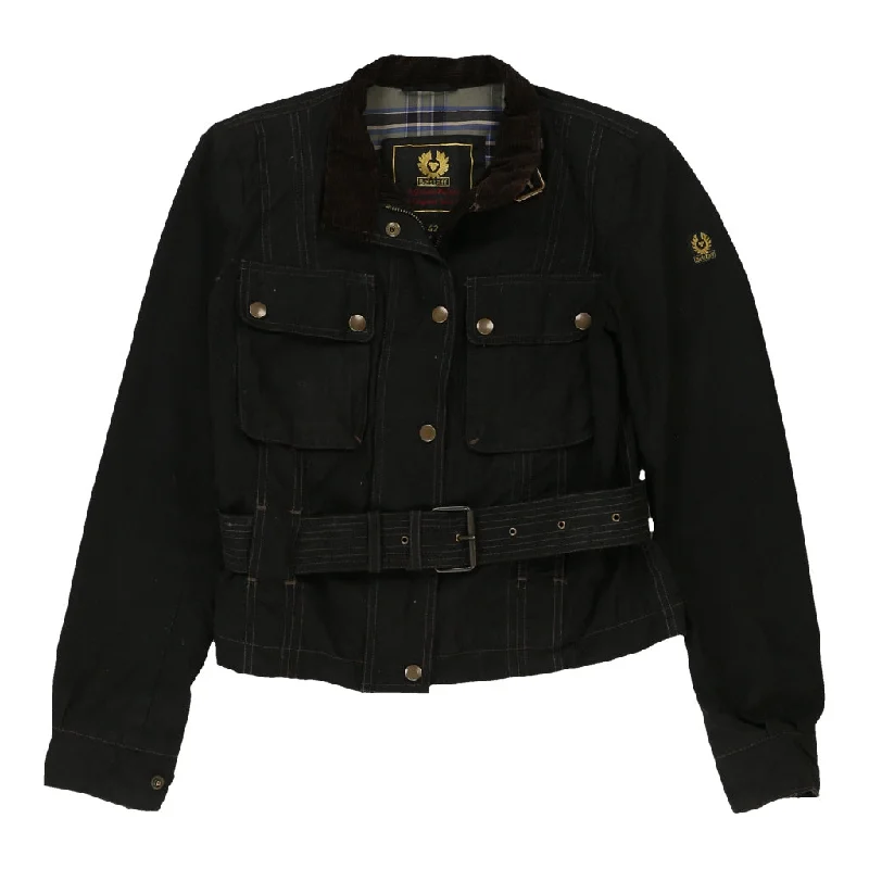 Belstaff Jacket - Small Black Cotton Notch Collar Jacket Peter Pan Collar Jacket Cowl Neck Jacket Belstaff Jacket - Small Black Cotton Notch Collar Jacket Peter Pan Collar Jacket Cowl Neck Jacket