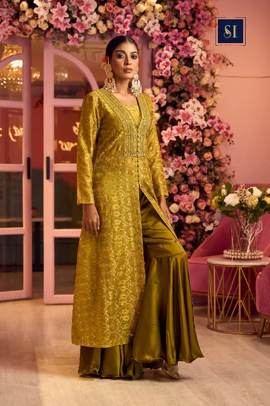 Elight Zardozi jacket With Embro work One-Shoulder Jacket Off-the-Shoulder Jacket Asymmetrical Jacket Elight Zardozi jacket With Embro work One-Shoulder Jacket Off-the-Shoulder Jacket Asymmetrical Jacket