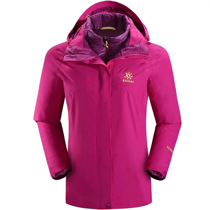 Women's Windbreaker 3-in-1 Hardshell Jacket Rayon Fabric Velvet Fabric Corduroy Fabric