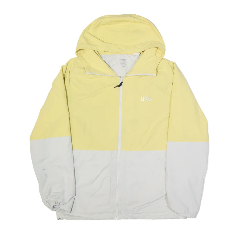 LEVI'S Windbreaker Jacket Yellow Womens S Knit Jacket Woven Jacket Fleece Jacket