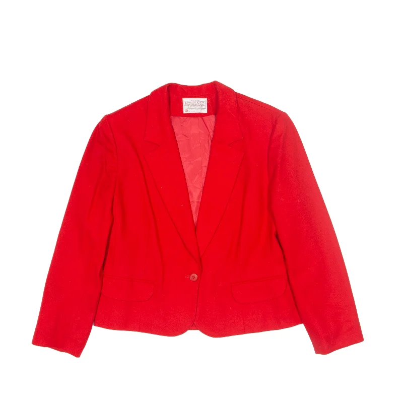 PENDLETON Petite Blazer Jacket Red Wool 80s Womens M Jersey Jacket Tulle Jacket Batik Jacket