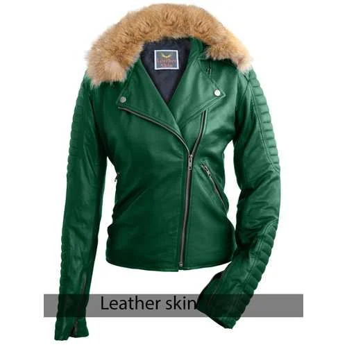 Women Leather Jacket Knit Fabric Woven Fabric Fleece Fabric