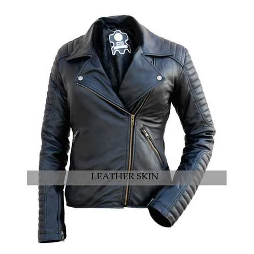 Black Women Leather Jacket Anorak Shell Jacket Lightweight Jacket