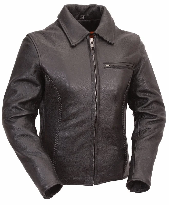 Women's Clean Cruiser Leather Jacket Clean Look Striped Jacket Polka Dot Jacket Floral Jacket Women's Clean Cruiser Leather Jacket Clean Look Striped Jacket Polka Dot Jacket Floral Jacket