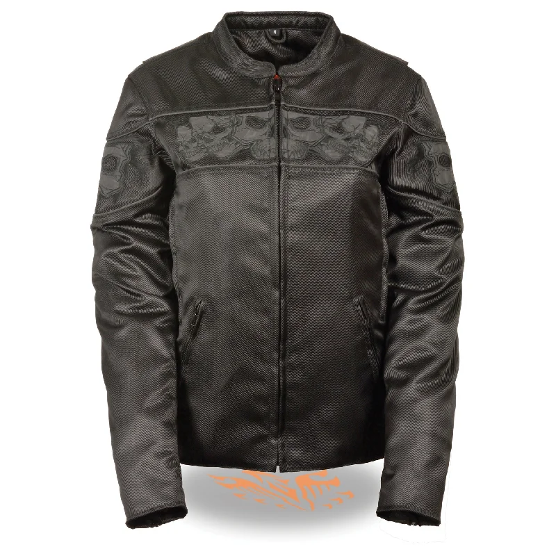 Women's Crossover Textile Scooter Jacket w/ Reflective Skulls Quilted Jacket Puffer Jacket Insulated Jacket Women's Crossover Textile Scooter Jacket w/ Reflective Skulls Quilted Jacket Puffer Jacket Insulated Jacket