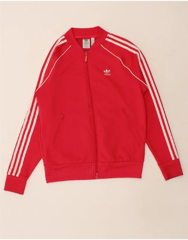 ADIDAS Womens Tracksuit Top Jacket UK 12 Medium  Pink Cotton Herringbone Jacket Houndstooth Jacket Plaid Jacket