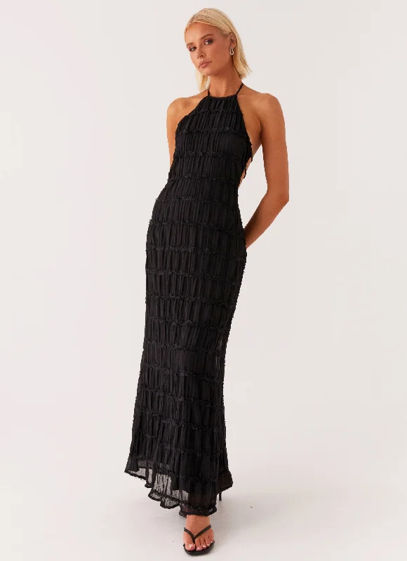 Aullie Maxi Dress - Black Classic Strapless Maxi Dress