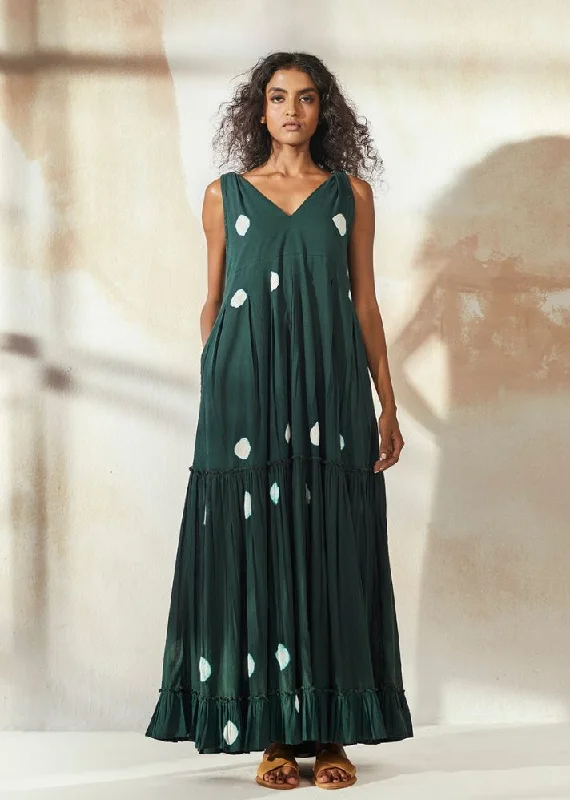 Dark Forest Maxi Dress Comfortable Ruffle Maxi Dress