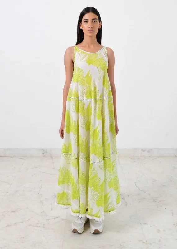 Geo green maxi dress Comfortable Bohemian Maxi Dress