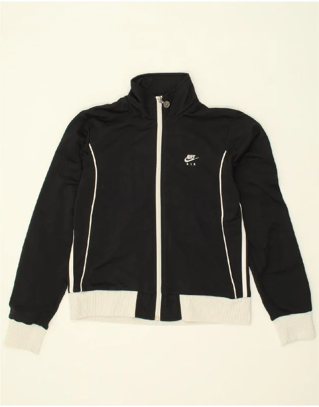 NIKE Womens Tracksuit Top Jacket UK 10/12 Medium Black Colourblock Fleece Jacket Down Jacket Feather Jacket