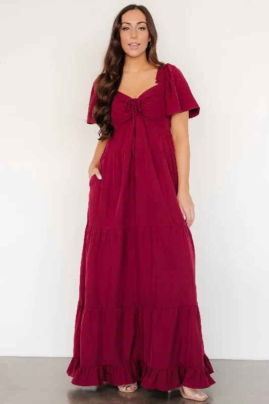 Raya Maxi Dress | Berry Stylish Boho Maxi Dress