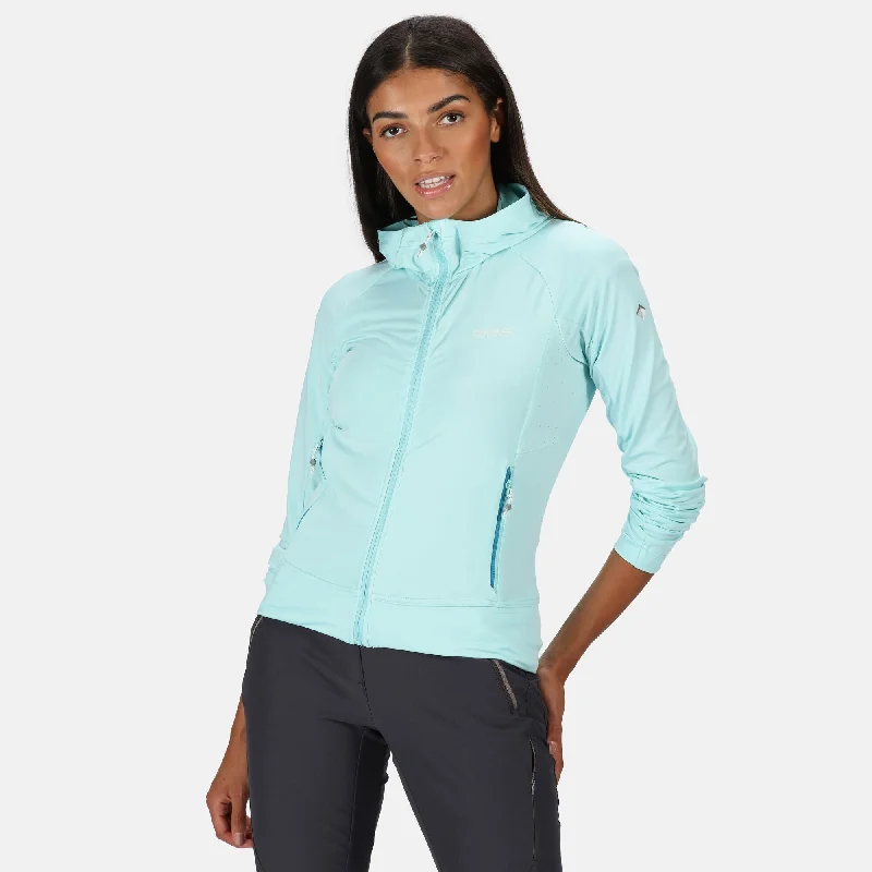 Regatta Ladies Cuba Softshell Jacket -AQUA Stand-Up Collar Roll-Neck Collar Turtle Neck