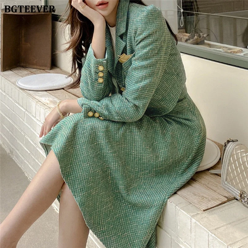 BGTEEVER Vintage Ladies 2 Pieces Skirt Suits Short Jackets & High Waist A-line Midi Skirts 2023 Autumn Elegant Women Suits corduroy skirt durable