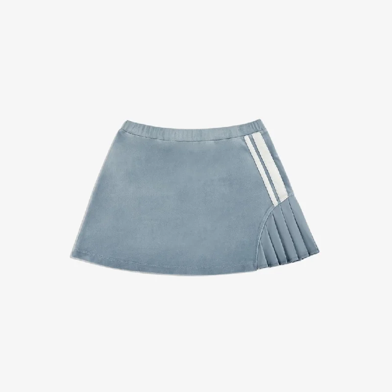 womens sergio tacchini veneto velour mini skirt (celestial blue) silk skirt lustrous