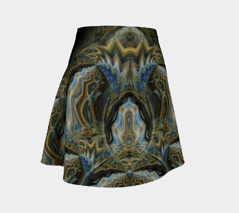 ALIEN FLOWER #2 FLARE SKIRT leather skirt modern