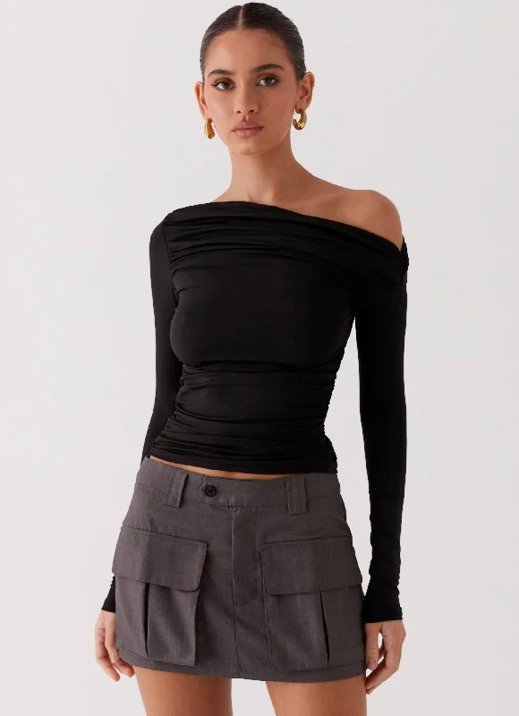 Bad Blood Cargo Mini Skirt - Army denim skirt trendy