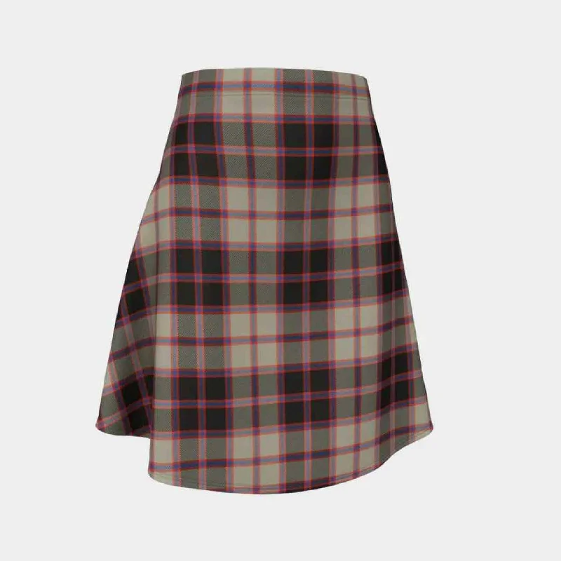 MacPherson Hunting Ancient Tartan Flared Skirt floral skirt print