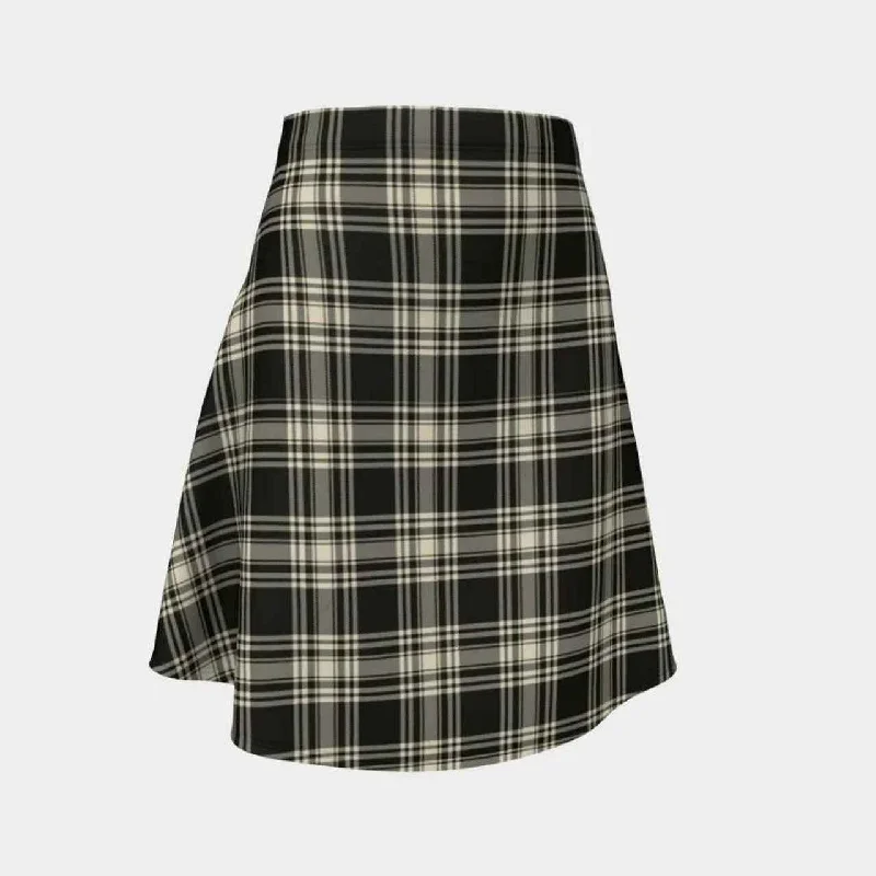 Menzies Black & White Ancient Tartan Flared Skirt slim fit skirt