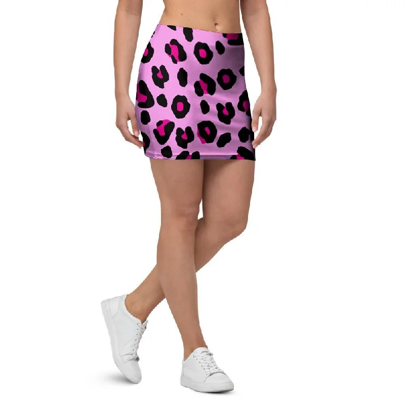 Pink Leopard Mini Skirt athletic skirt fit